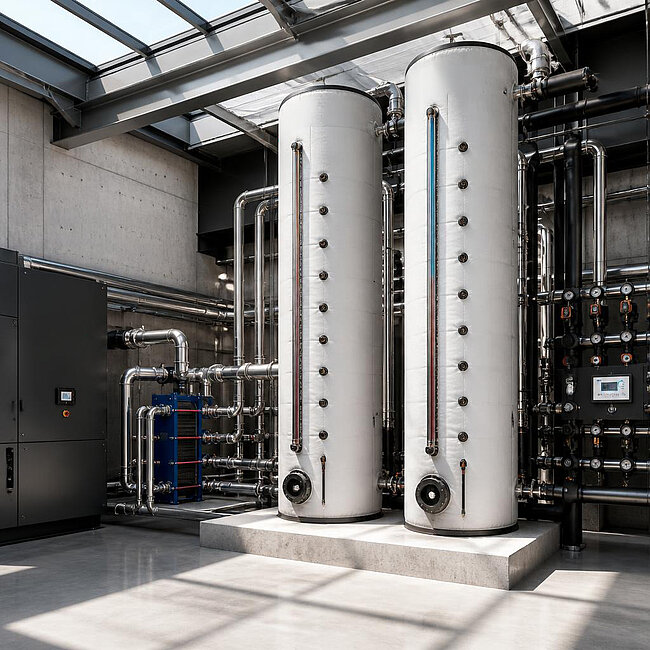 Wasser-Pufferspeicher im iconiQ Leistungskreis – Thermische Speicherung