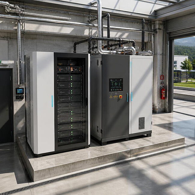Chemisch-Batterie-Hybrid-Pufferspeicher im iconiQ Leistungskreis
