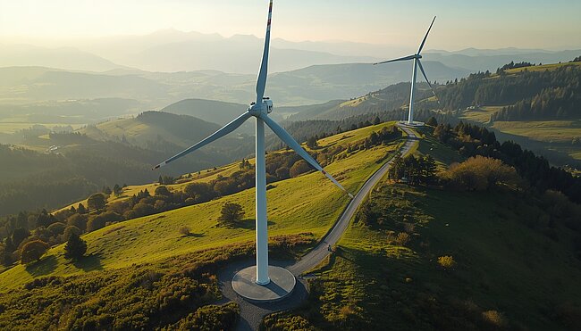 Windkraft-Energiegewinnung im iconiQ Leistungskreis