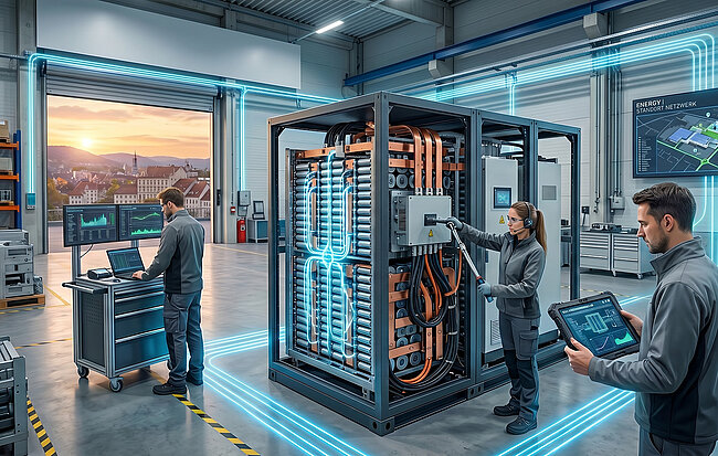 Batteriespeicher BESS im iconiQ Leistungskreis – Energiespeicherung